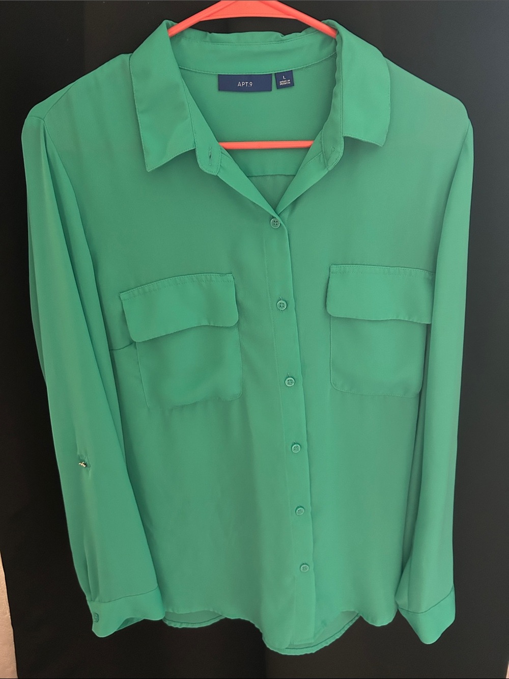 Apt. 9 Teal Button-Down Shirt